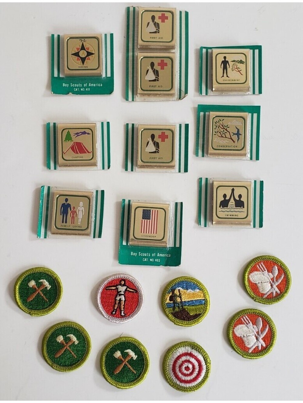 Vtg Boy Scouts Merit Badges & Belt Slides BSA Lot New sealed in package Lot